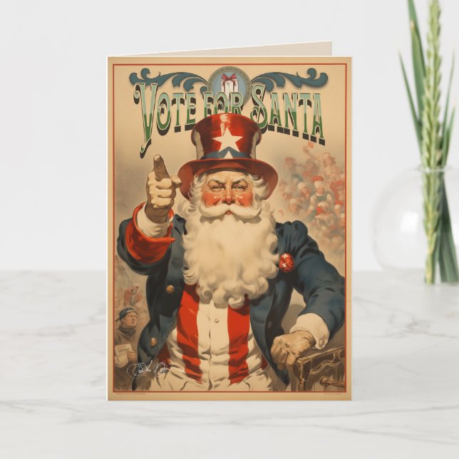 Vote For Santa 2 Holiday Card (Front)