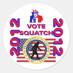 Vote for Squatch 2010 Classic Round Sticker