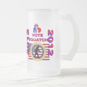 Vote for Squatch 2010 Frosted Glass Beer Mug
