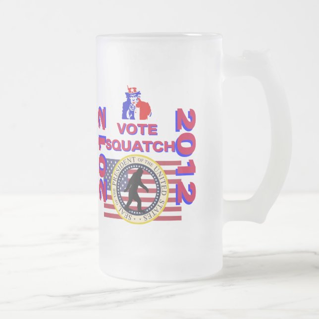 Vote for Squatch 2010 Frosted Glass Beer Mug (Right)