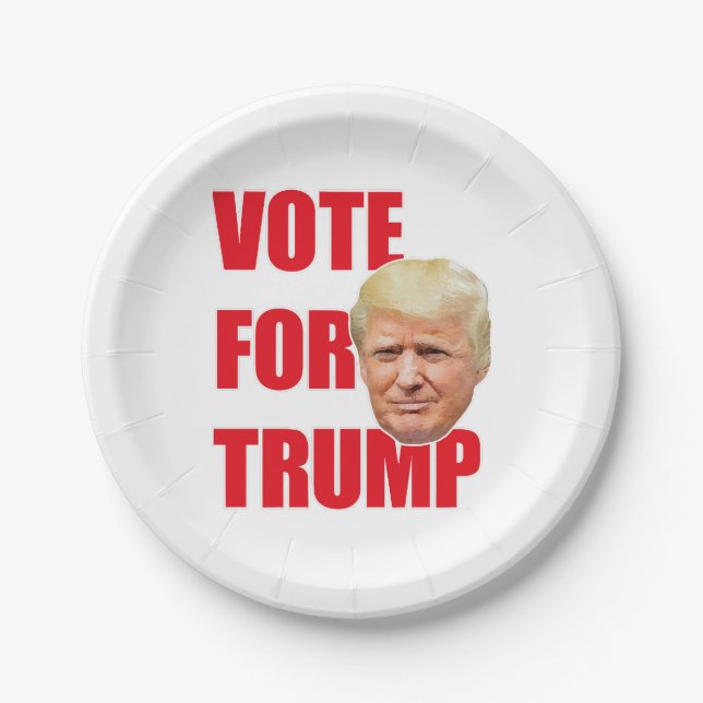 Vote for trump  paper plate (Front)