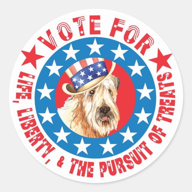 Vote for Wheaten Terrier Classic Round Sticker (Front)