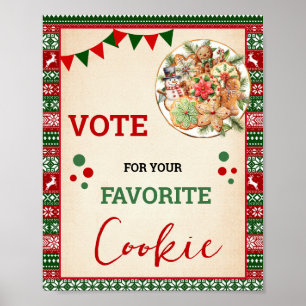 Vote for Your Favorite Cookies Christmas Sign