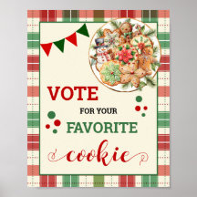Vote for Your Favourite Cookies Christmas Sign