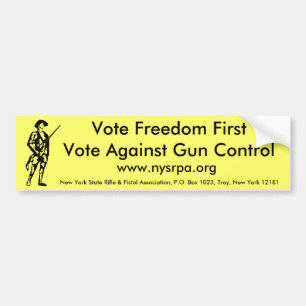 Vote Freedom First Vote Against Gun Control Bumper Sticker
