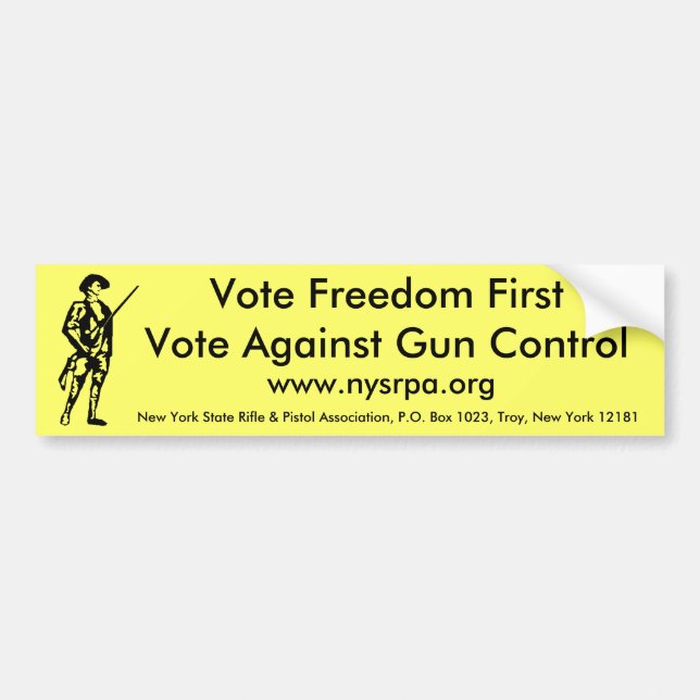 Vote Freedom First Vote Against Gun Control Bumper Sticker (Front)