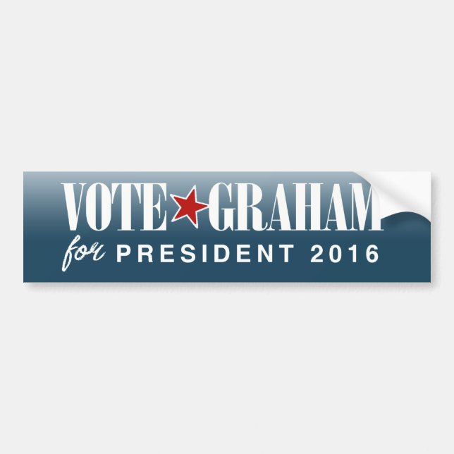 Vote Graham For President 2016 Blue Bumper -.png Sticker (Front)