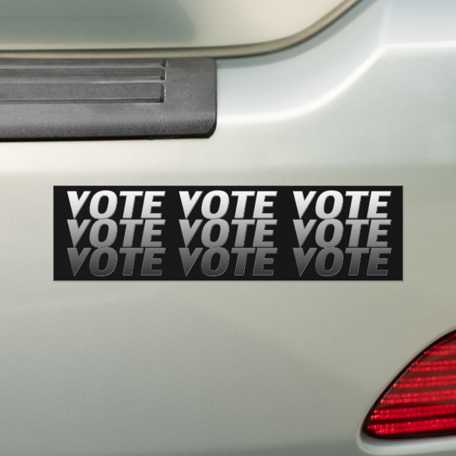 vote - grey / white - Bumper Sticker (On Car)
