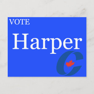 Vote Harper Conservative Party Logo Invitation Postcard