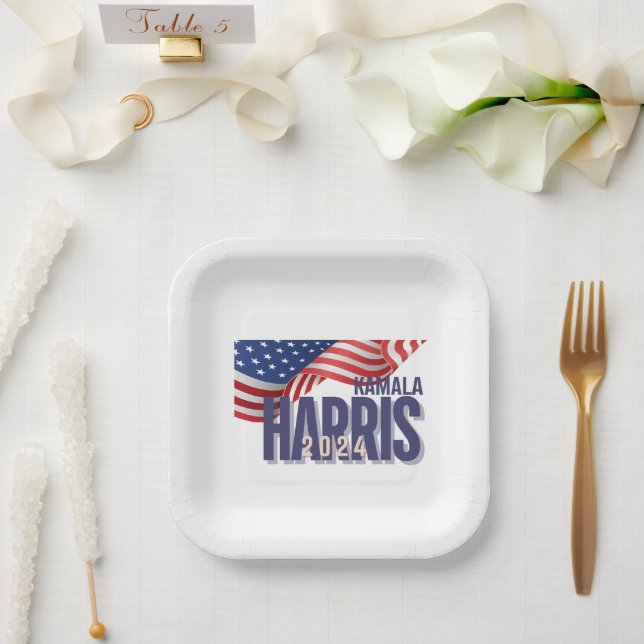 Vote Harris Election 2024  Paper Plate (Wedding)