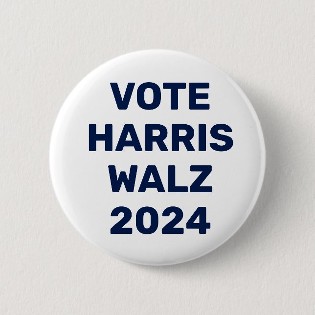 Vote Harris Walz 2024 6 Cm Round Badge (Front)
