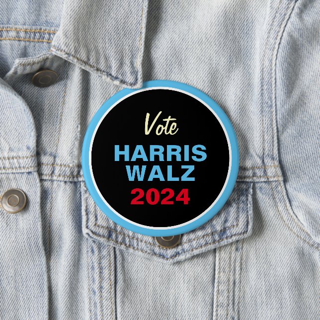 Vote HARRIS WALZ 2024 Campaign 10 Cm Round Badge (In Situ)