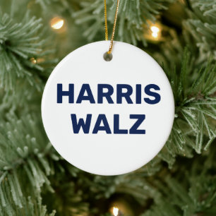 Vote Harris Walz 2024 Ceramic Tree Decoration