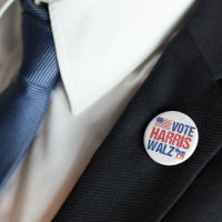 Vote Harris Walz American Flag Democrat Donkey