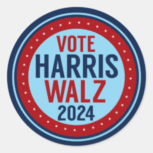 Vote Harris Walz for President 2024 Election Classic Round Sticker