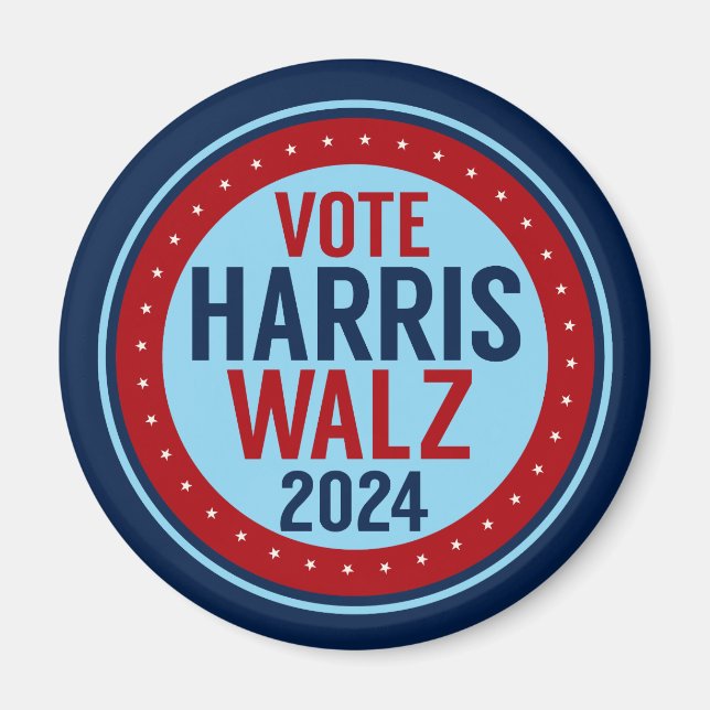 Vote Harris Walz for President 2024 Election Magnet (Front)