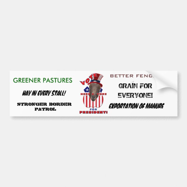 VOTE HERB A VORE FOR PRESIDENT! GOAT BUMPER STICKER (Front)