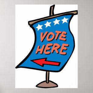Vote Here Directional Sign