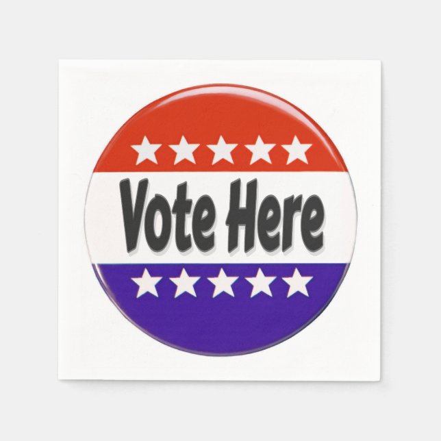 Vote Here Napkin (Front)