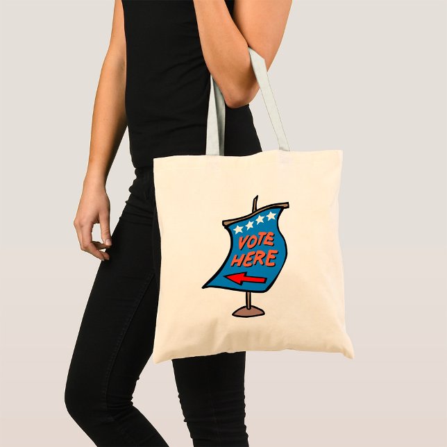Vote Here Sign Tote Bag (Creator Uploaded)
