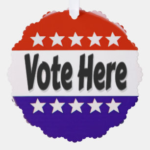 Vote Here Tree Decoration Card