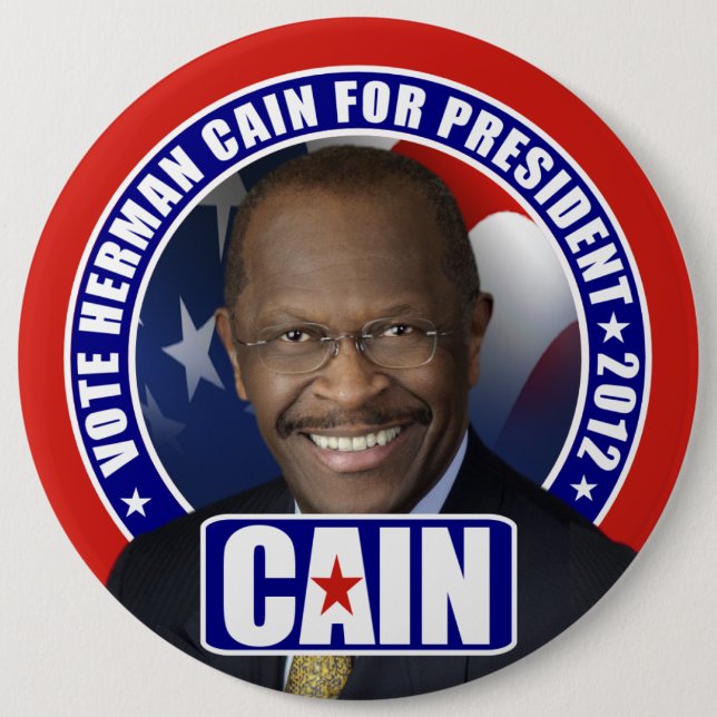 Vote Herman Cain 2012 6 Cm Round Badge (Front)