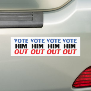 Vote Him Out red white and blue modern typography Bumper Sticker