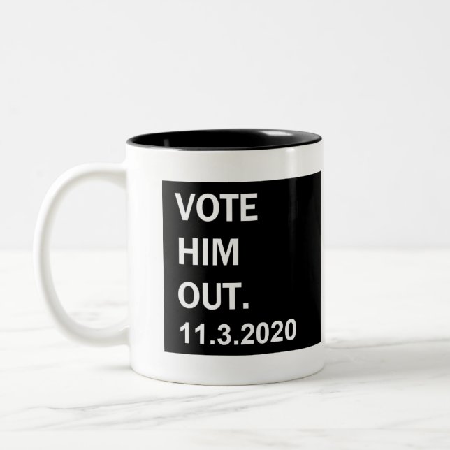 Vote Him Out Two-Tone Coffee Mug (Left)