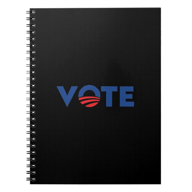 Vote hope red black and blue typography democrat notebook (Front)