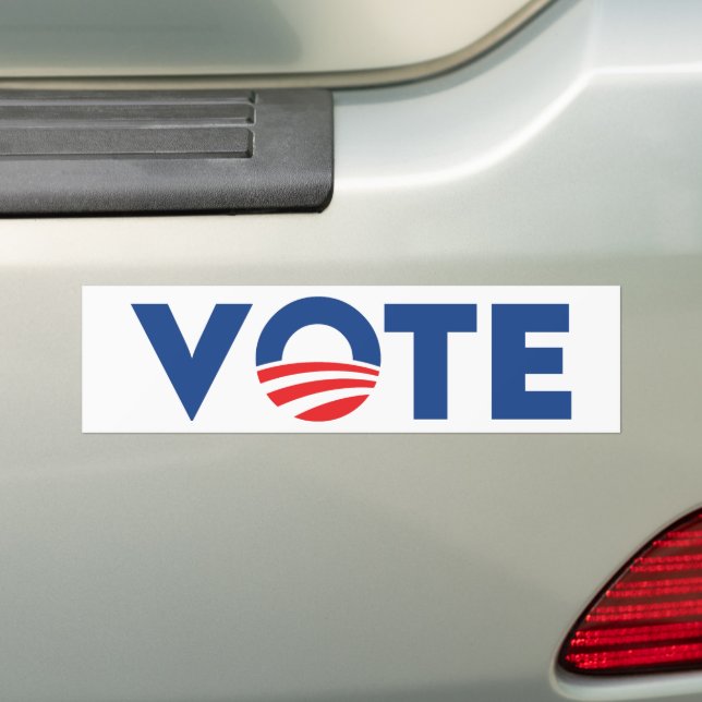 Vote hope red white and blue typography democrat bumper sticker (On Car)
