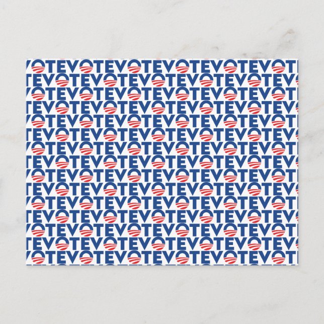 Vote hope red white blue modern typography pattern postcard (Front)