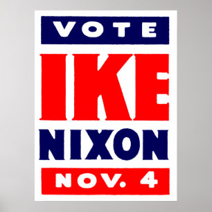 Vote Ike, Nixon in 1952 Poster