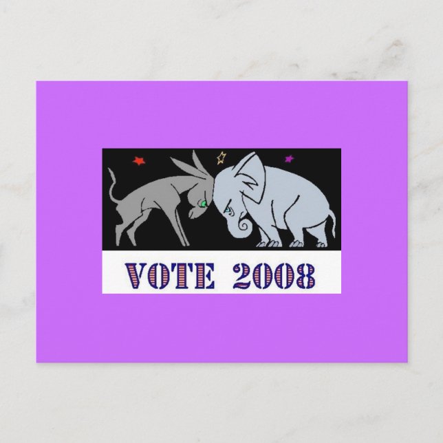 VOTE IN 2008 POSTCARD DEMOCRAT REPUBLICAN POLITICS (Front)
