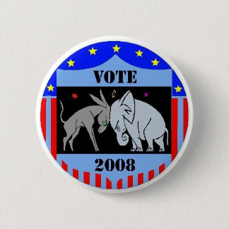 VOTE IN 2008 SQUARE BUTTON DEMOCRAT REPUBLICAN