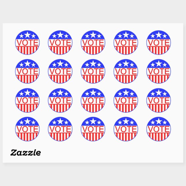 Vote In America Classic Round Sticker (Sheet)