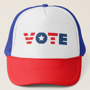 VOTE In Blue Red Letters Trucker Hat