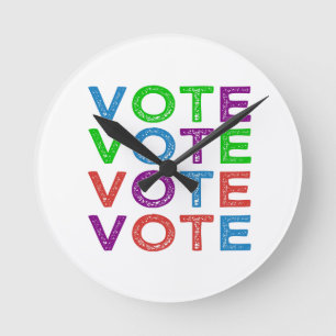 VOTE in Multi-colours Round Clock