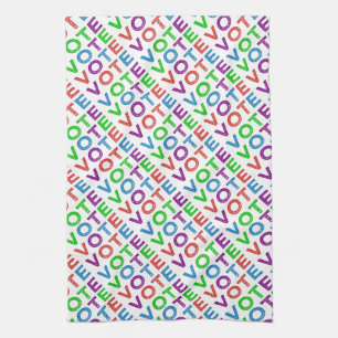 VOTE in Multi-colours Tea Towel