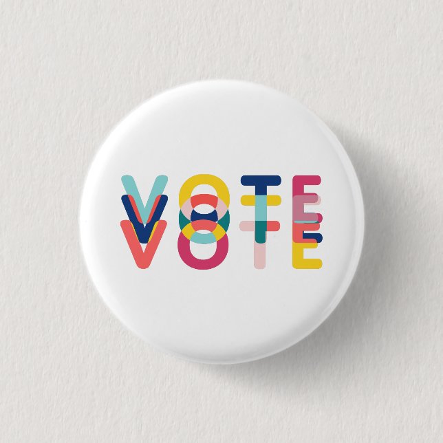 Vote in Vibrant Rainbow Modern 3 Cm Round Badge (Front)