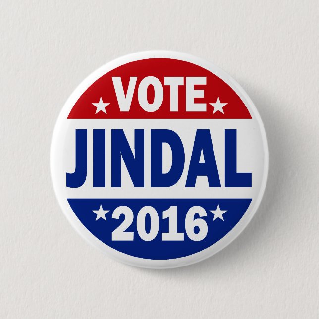 Vote Jindal 2016 6 Cm Round Badge (Front)