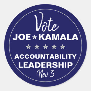 Vote Joe Biden Kamala Harris 2024 Template Classic Round Sticker