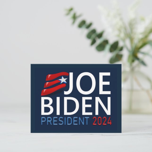 Vote Joe Biden President 2024 Election Blue Postcard (Standing Front)