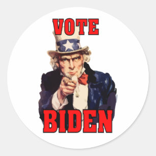 Vote Joe Biden Uncle Sam 2024 Classic Round Sticker