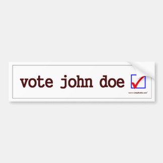 "Vote John Doe" Bumper Sticker