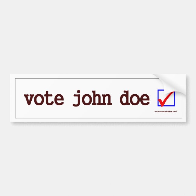 "Vote John Doe" Bumper Sticker (Front)