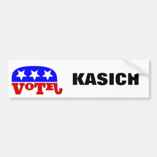 Vote John Kasich Republican Elephant Bumper Sticker