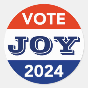 Vote Joy 2024 Harris Walz Classic Round Sticker