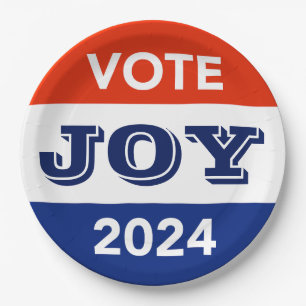 Vote Joy 2024 Harris Walz Paper Plate