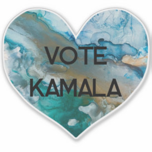 Vote Kamala Blue Alcohol Inks Heart