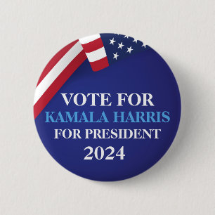Vote Kamala Harris For President 2024 6 Cm Round Badge